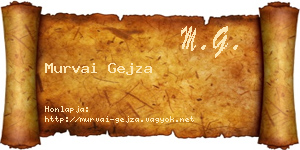 Murvai Gejza névjegykártya